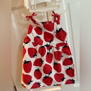Carter's White Dress with Red Strawberry Print